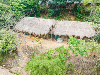 Original village thatched house in Chubao Village, Wuzhishan City, Hainan, China