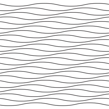 Vector black underlines, smooth end squiggly horizontal curvy squiggles. Thin line wavy abstract vector background. 11:11
