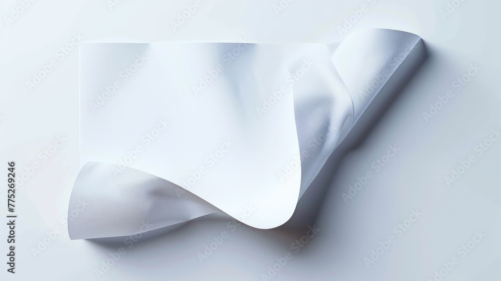 Poster A simple folded paper on a white background, suitable for various design projects
