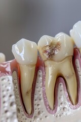 Close-up of a tooth with a missing tooth. Ideal for dental or medical concepts