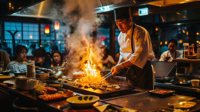 teppanyaki_restaurant_with_its_cook_chief_cooking
