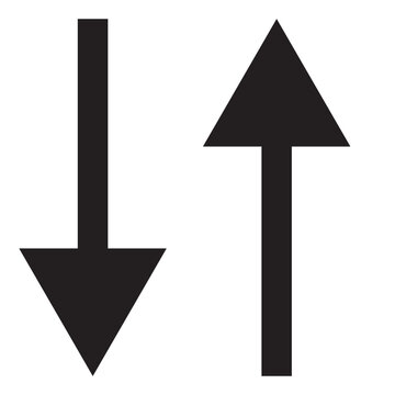Up and down arrows. Two arrow vector illustration.