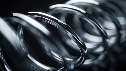Detailed view of metal springs, suitable for industrial concepts - obrazy, fototapety, plakaty