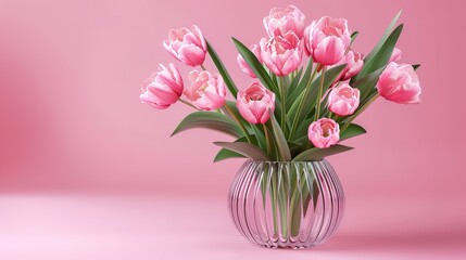 Wonderful Mom inscription with tulips bouquet on table