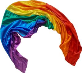 Colorful abstract wave design cut out on transparent background