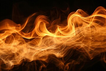 Ethereal, fire-toned waves of heat shimmer and dance against a deep black background, creating a mesmerizing visual effect.