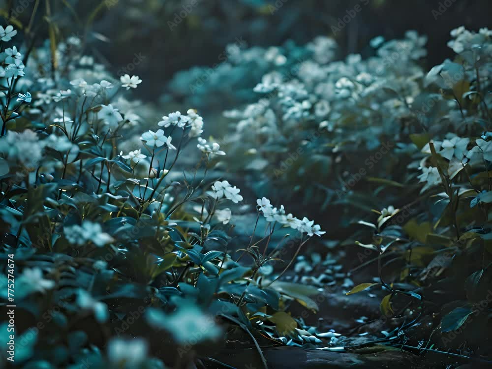 Canvas Prints a bunch of flowers that are in the grass