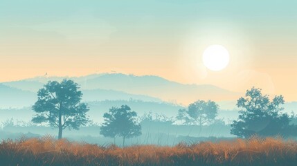 landscape cartoon background.