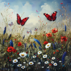 butterflies in the sky