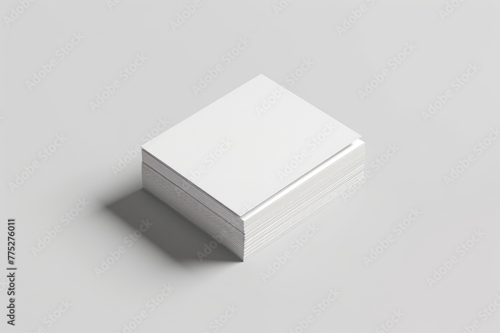 Poster a stack of white business cards ready for networking events or professional use
