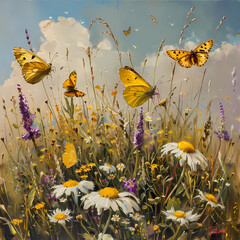 butterfly and flowers