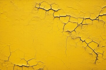 Vibrant yellow cracked wall texture, ideal for bold and creative backgrounds. Vivid Yellow Cracked Wall Texture