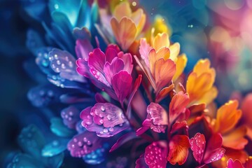 Beautiful flowers with water droplets, perfect for various design projects