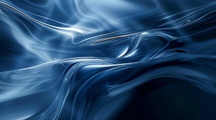 Abstract blue silky fabric waves texture. Dynamic fluid design for background, wallpaper, or luxury fashion concept - obrazy, fototapety, plakaty