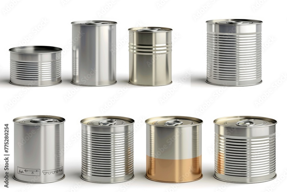 Poster various tin containers, versatile for multiple uses