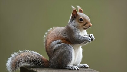 a-squirrel-sitting-upright-surveying-its-surround-upscaled - obrazy, fototapety, plakaty