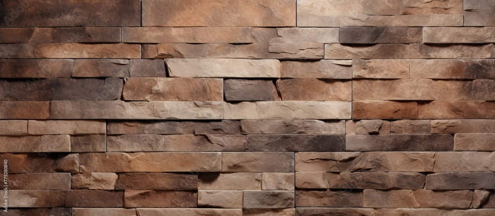 Poster close-up view showcasing a sturdy wall built with solid stone blocks, creating a robust and timeless