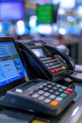 Modern tablet computer on a wooden desk, perfect for technology or workspace concepts