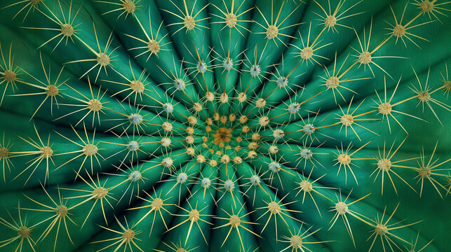 Green and gold abstract kaleidoscopic pattern. - Powered by Adobe