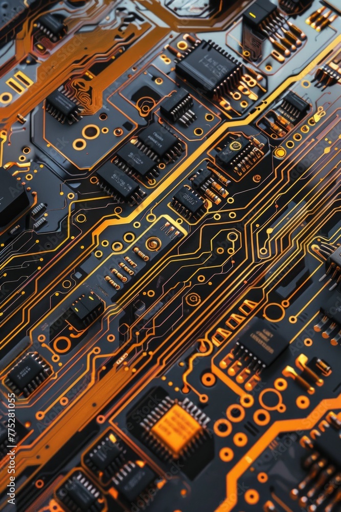 Aufkleber Detailed view of a computer circuit board. Great for technology concepts