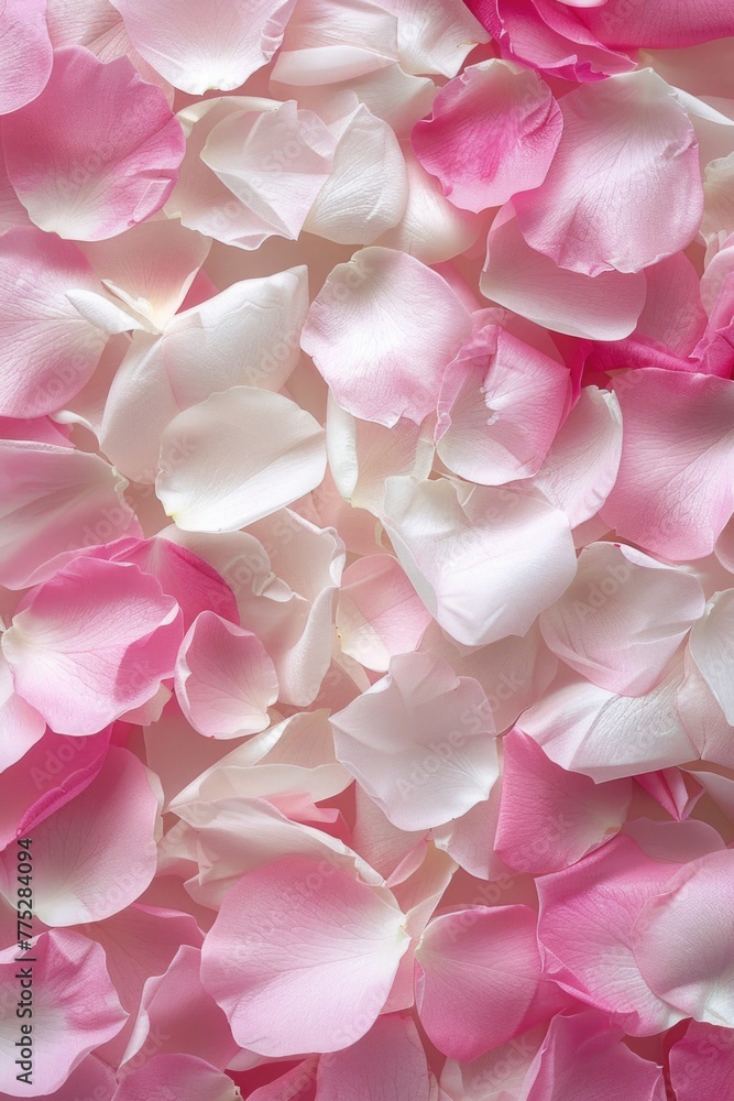 Poster A close-up shot of pink and white flower petals. Perfect for nature backgrounds