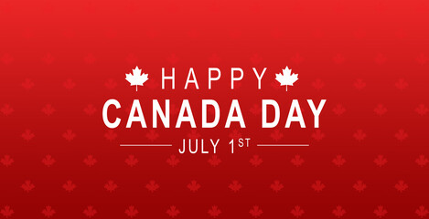 Happy Canada Day background design with red maple leaf. vector illustration for greeting card, decoration and covering - obrazy, fototapety, plakaty