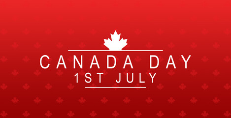 Happy Canada Day background design with red maple leaf. vector illustration for greeting card, decoration and covering - obrazy, fototapety, plakaty
