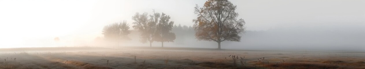 Fototapeta na wymiar fog in the field landscape.
