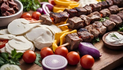 A closeup of kebab ingredients in mi. Concept Food Photography, Close-up Shots, Ingredients, Kebab Recipe, Cooking Inspiration