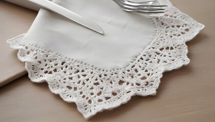 Crocheted lace napkin