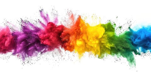 Vibrant colored powder flying in the air, perfect for festive events.