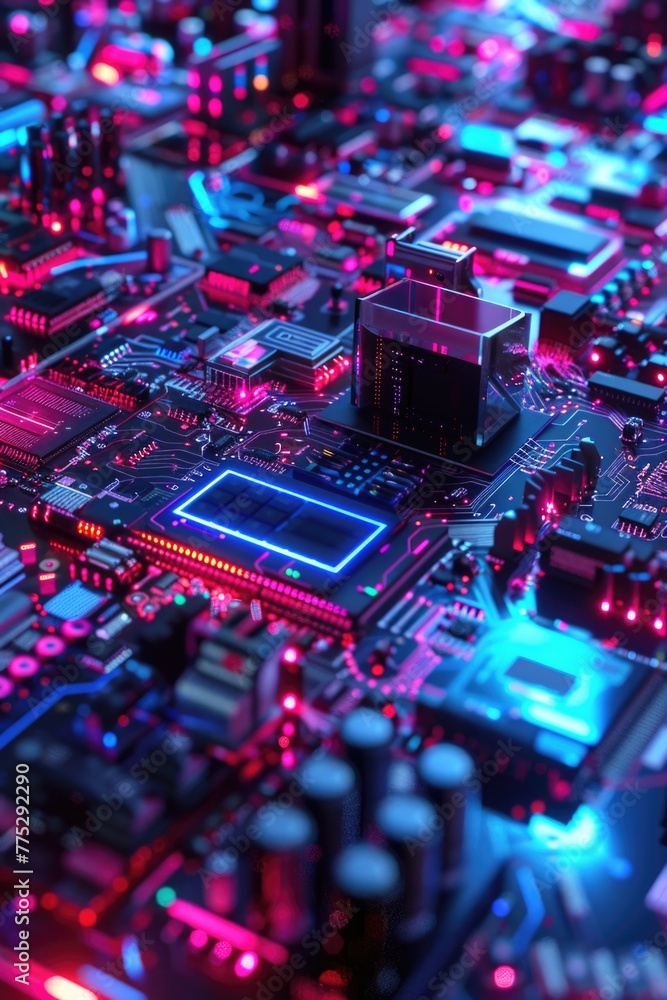 Aufkleber detailed close up of a computer motherboard. perfect for technology and electronics concepts