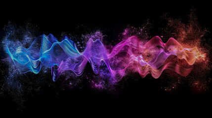 Glowing Technology Wave Background in Abstract Design - obrazy, fototapety, plakaty