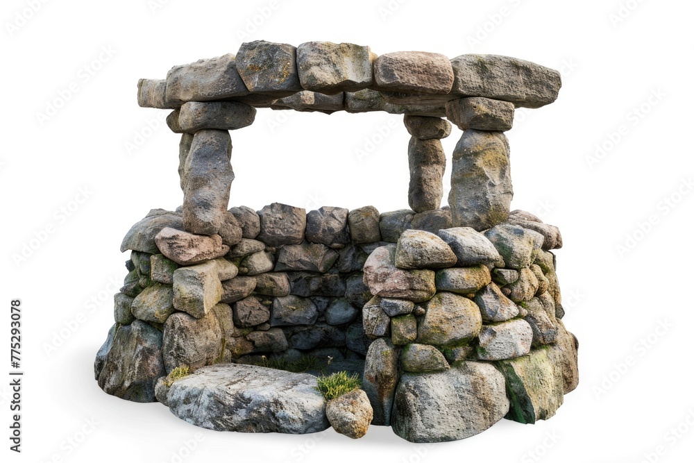 Poster Stone structure made of rocks, suitable for architectural design projects