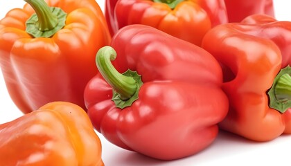 sweet Pepper, Paprika, isolated on white background, full depth of field