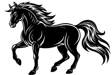 Obraz na płótnie Canvas black-muscular-black-stallion-silhouette 