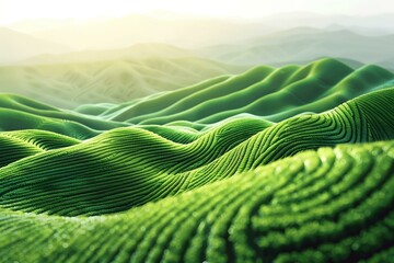 Fototapeta premium ESG abstract hills, green sustainable energy