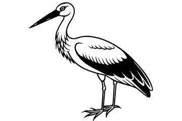 Naklejka premium stork--on-a-white-background-vector illustration 