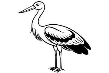 stork--on-a-white-background-vector illustration 