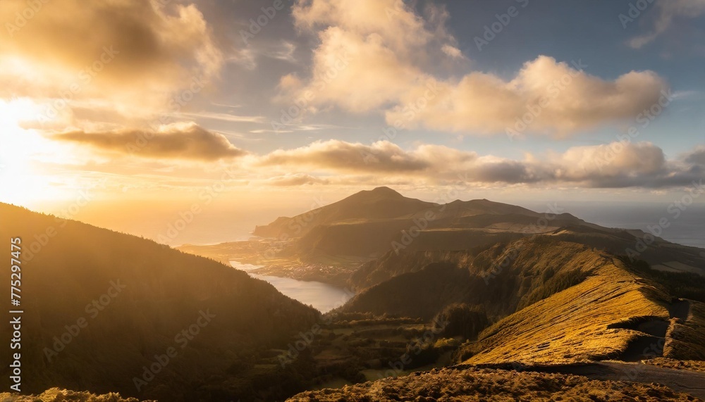 Wall mural mountain landscape ponta delgada island azores portugal