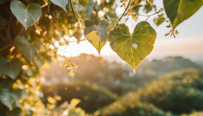 hanging vines ivy foliage jungle bush heart shaped green leaves climbing plant nature backdrop - Powered by Adobe