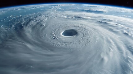 Fototapeta na wymiar A breathtaking view of a hurricane from space, showcasing the swirling atmospheric cyclone, with details