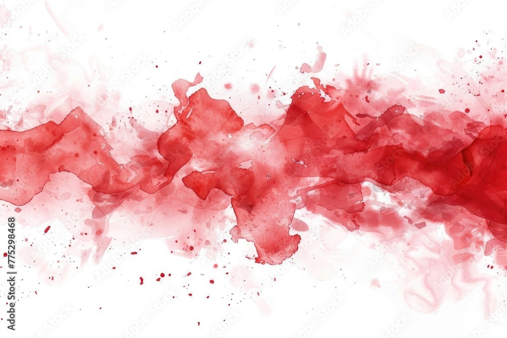 Poster close up of red paint splattered on white background. great for artistic projects