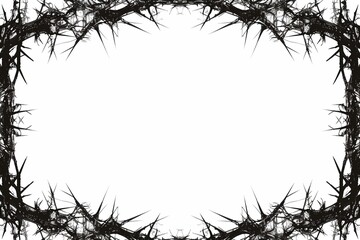 frame with gothic border - Black, rectangular border design for A4 sized documents, featuring intricate gothic lines and thorns that brush against the frame's edge