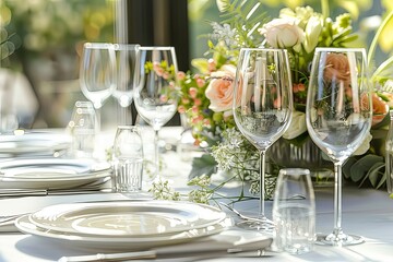 Table Set For A Wedding Reception	