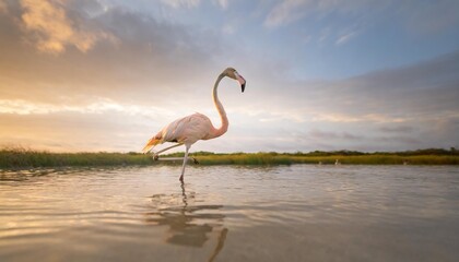 beautiful flamingo in nature
