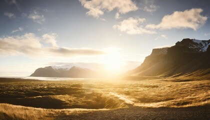 south iceland beautiful nature dramatic landscape panorama view color toned filter - obrazy, fototapety, plakaty
