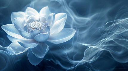 Ethereal Blue Lotus in Mist
