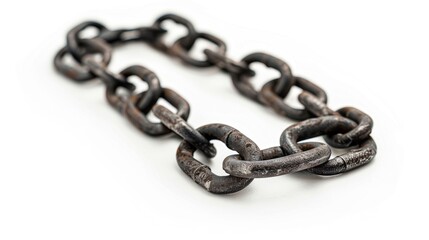 Obraz premium A close up of a chain on a white surface. Suitable for industrial or security concepts
