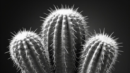   Black cactus on black background